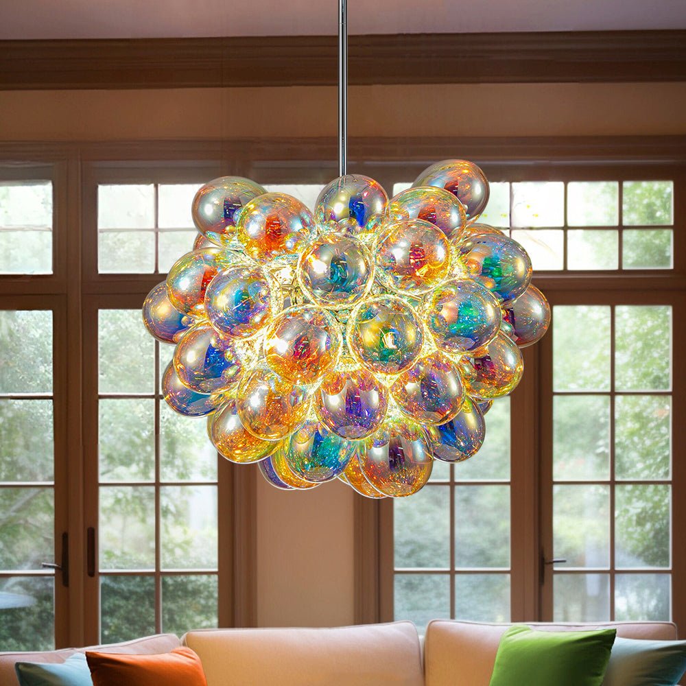 Aevuvya Stylish Bauhaus Cluster Stained Glass Chandelier - Lamp Copper