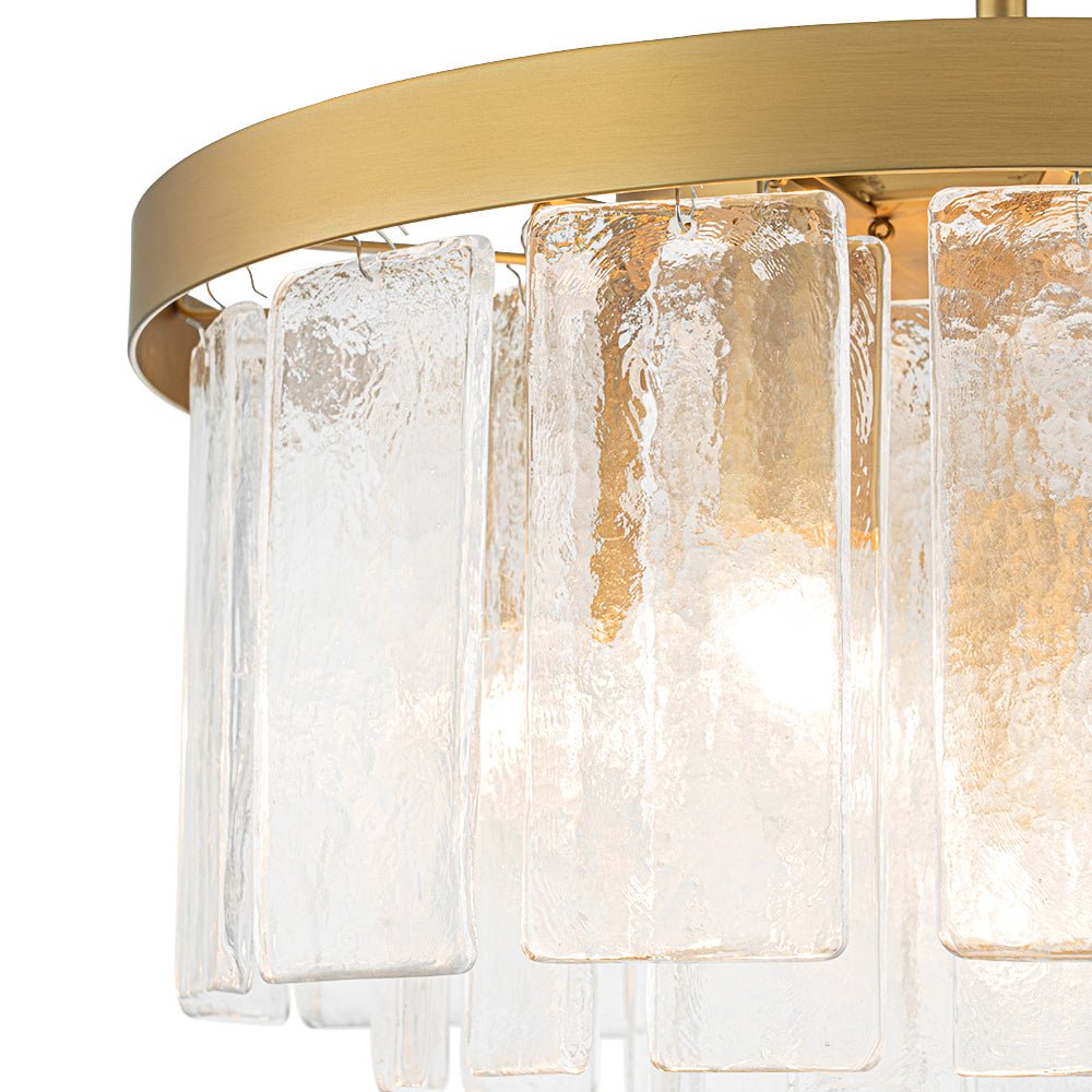 Stilla Traditional Glass Semi Flush Mount Ceiling Light - Lamp Copper