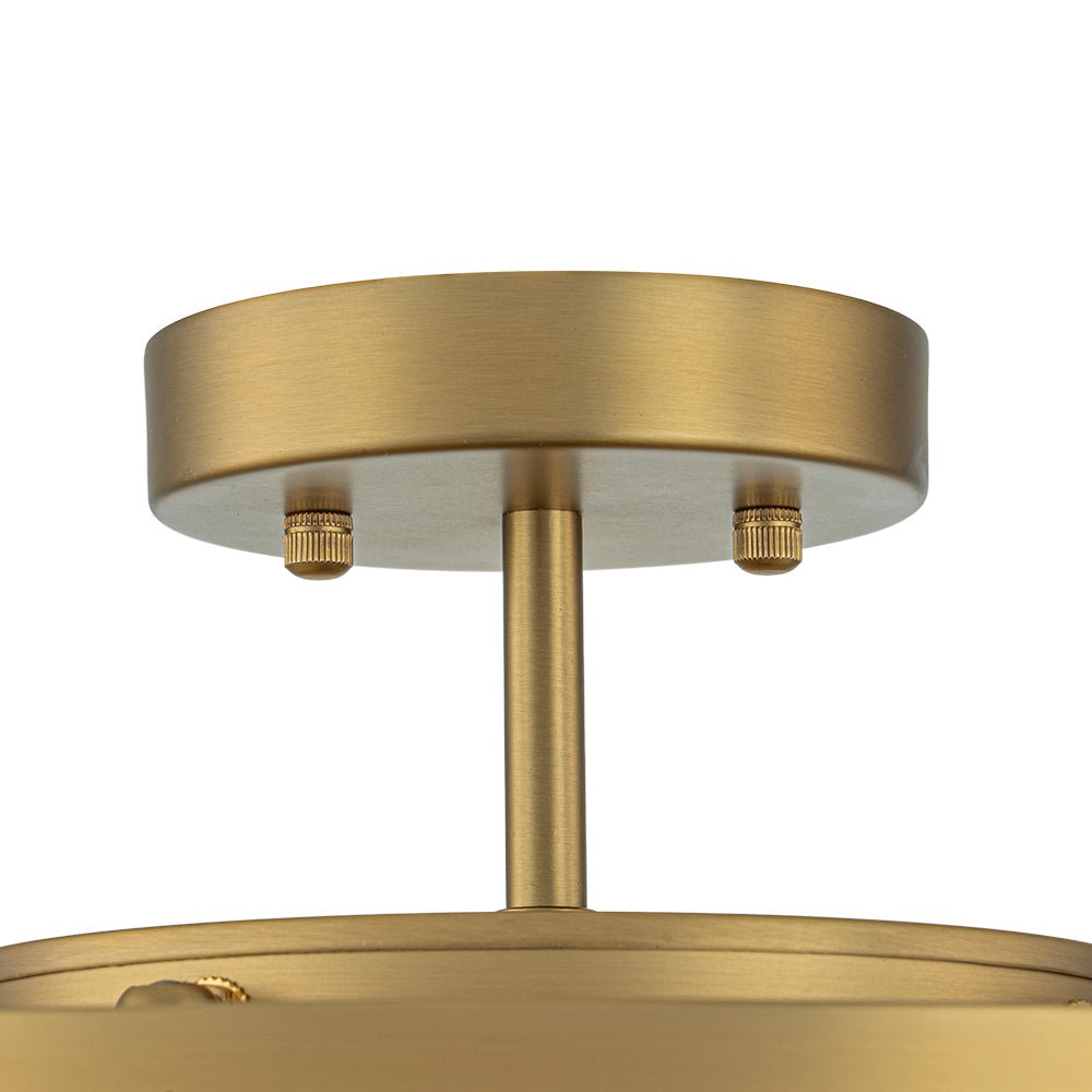 Stilla Traditional Glass Semi Flush Mount Ceiling Light - Lamp Copper