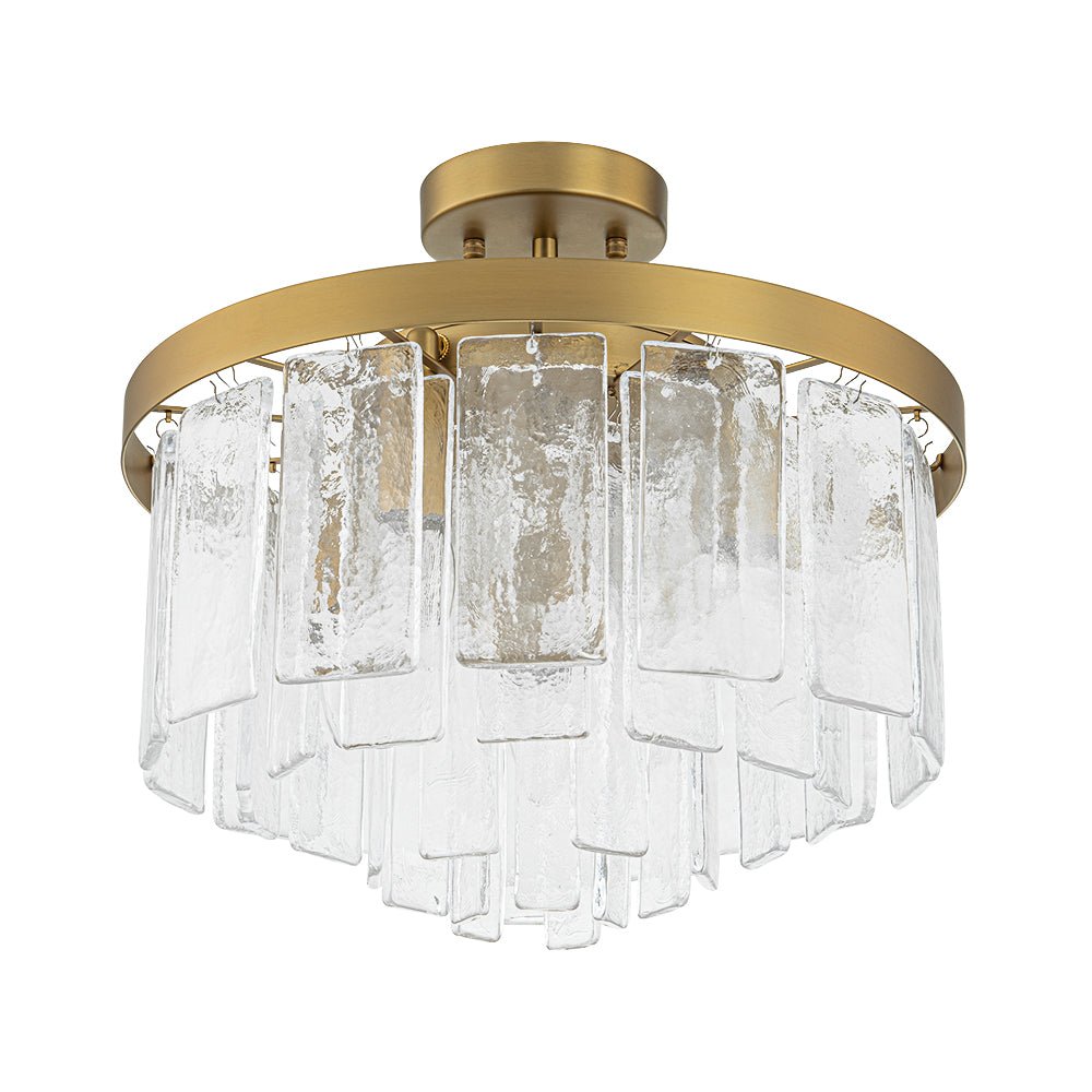Stilla Traditional Glass Semi Flush Mount Ceiling Light - Lamp Copper