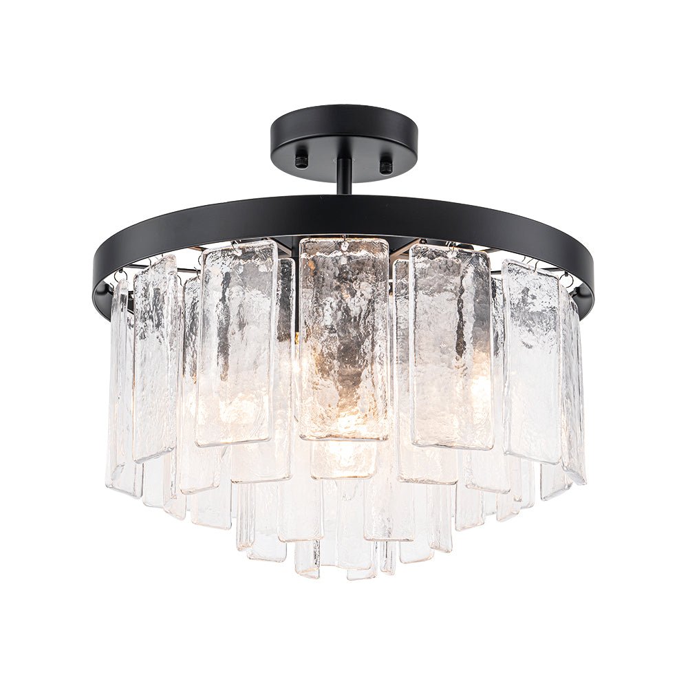 Stilla Traditional Glass Semi Flush Mount Ceiling Light - Lamp Copper