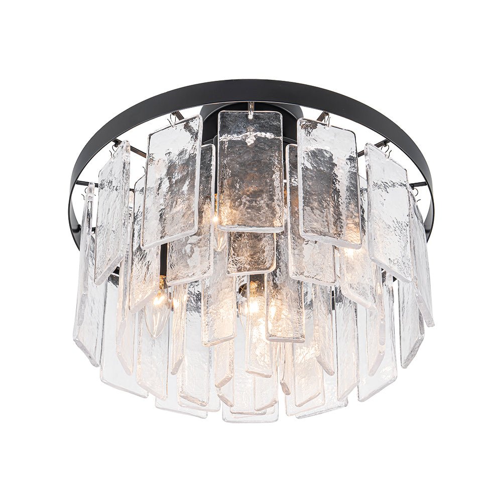 Stilla Traditional Glass Semi Flush Mount Ceiling Light - Lamp Copper