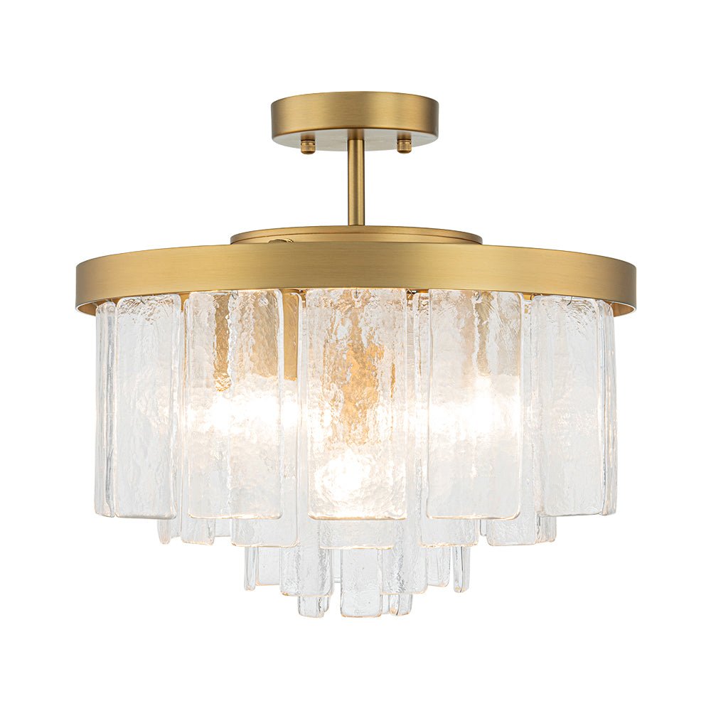 Stilla Traditional Glass Semi Flush Mount Ceiling Light - Lamp Copper