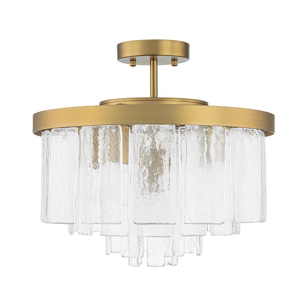 Stilla Traditional Glass Semi Flush Mount Ceiling Light - Lamp Copper