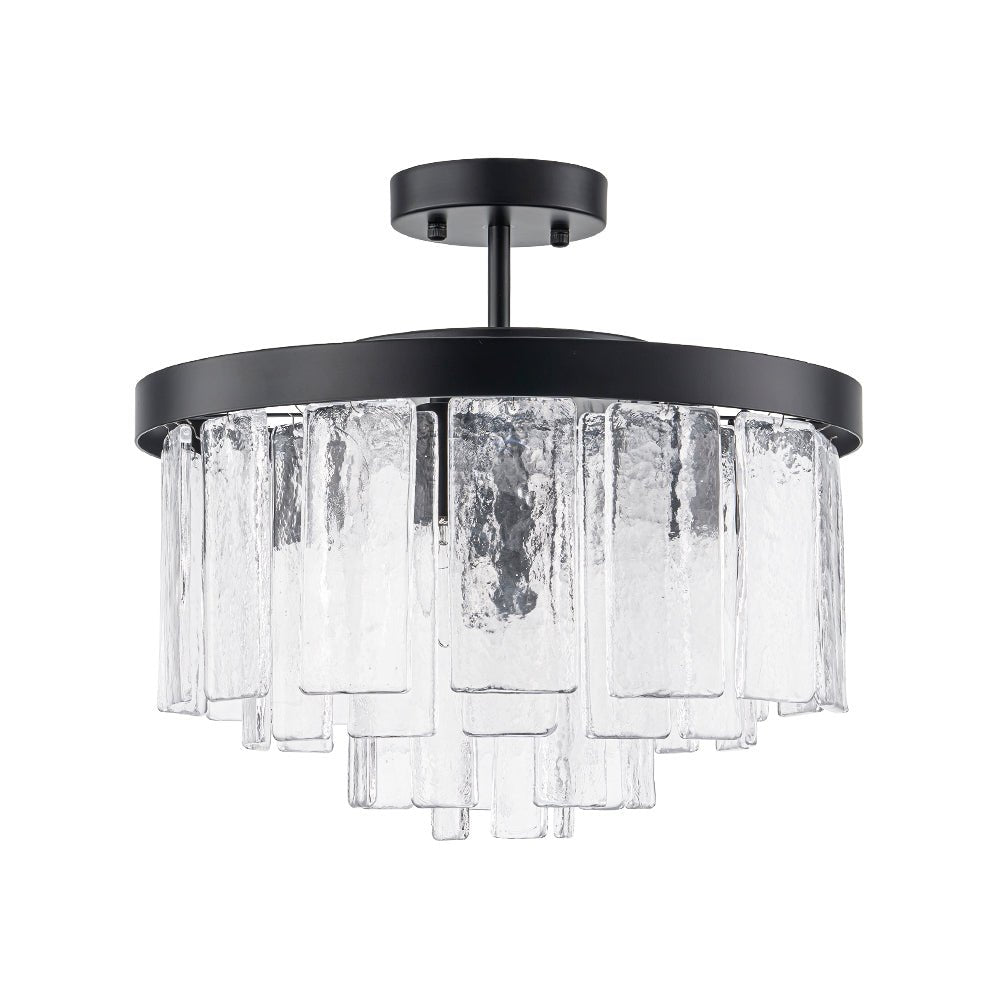 Stilla Traditional Glass Semi Flush Mount Ceiling Light - Lamp Copper