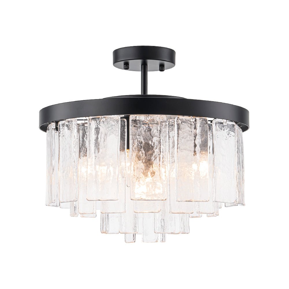 Stilla Traditional Glass Semi Flush Mount Ceiling Light - Lamp Copper