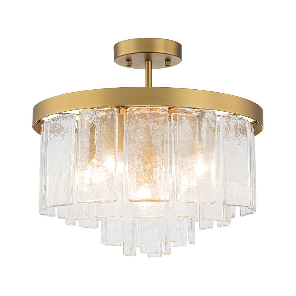 Stilla Traditional Glass Semi Flush Mount Ceiling Light - Lamp Copper