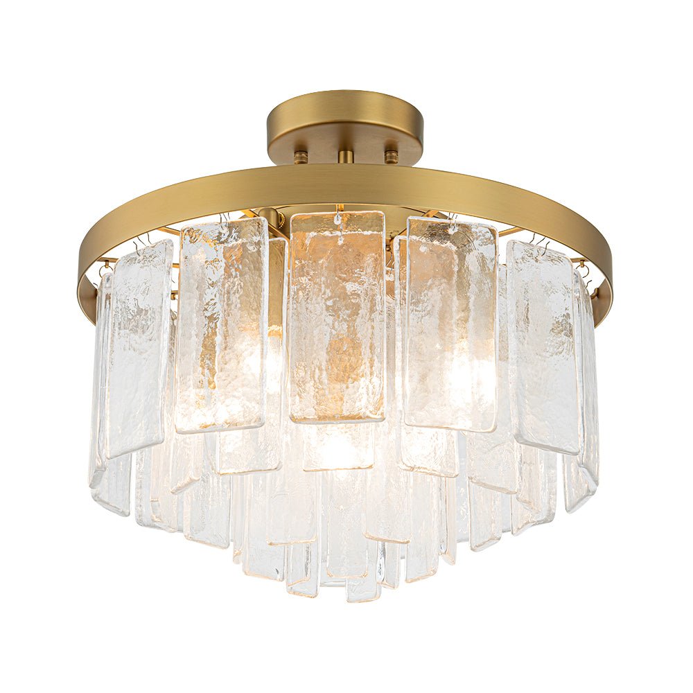 Stilla Traditional Glass Semi Flush Mount Ceiling Light - Lamp Copper