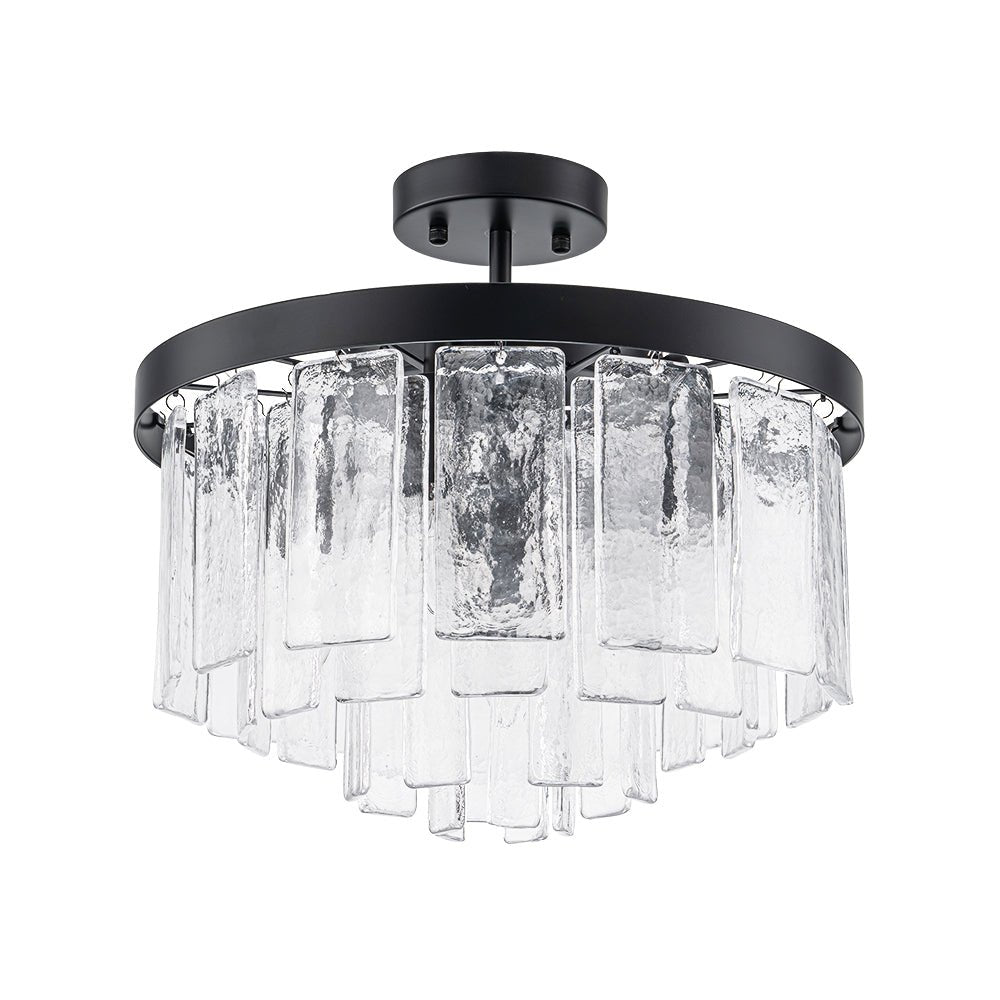 Stilla Traditional Glass Semi Flush Mount Ceiling Light - Lamp Copper