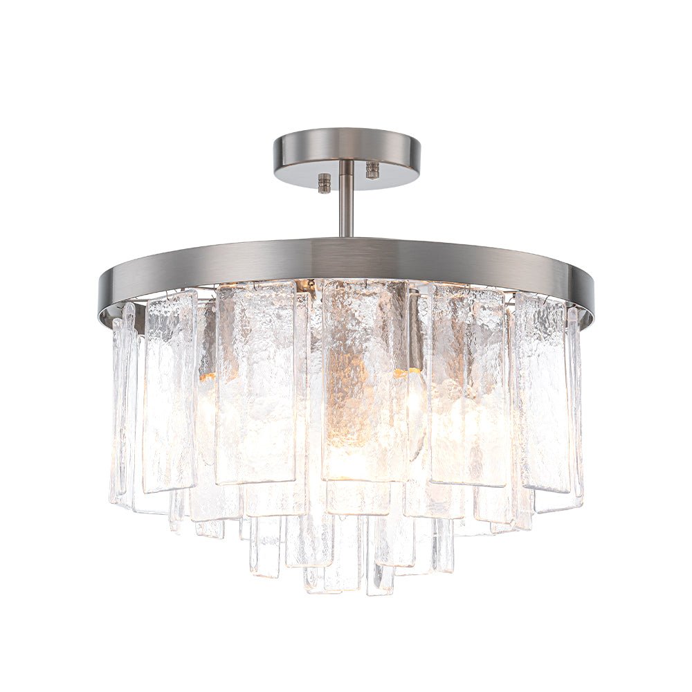 Stilla Traditional Glass Semi Flush Mount Ceiling Light - Lamp Copper