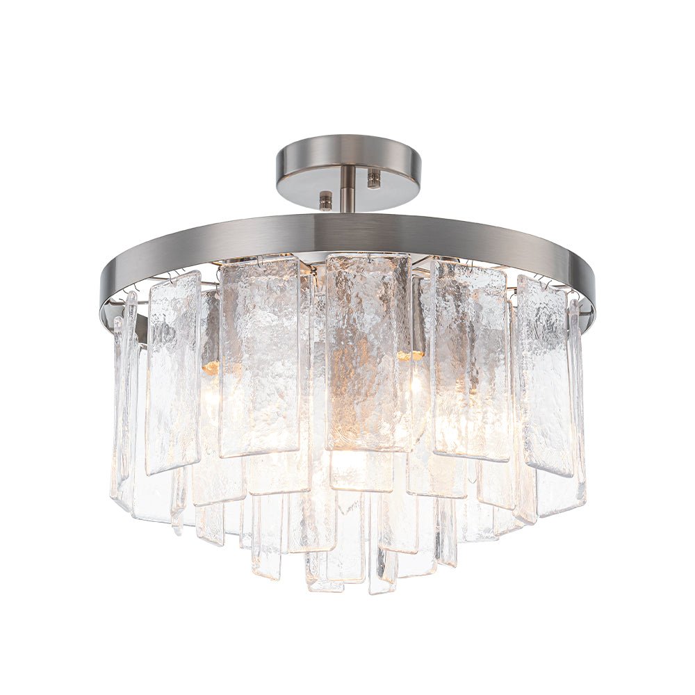 Stilla Traditional Glass Semi Flush Mount Ceiling Light - Lamp Copper