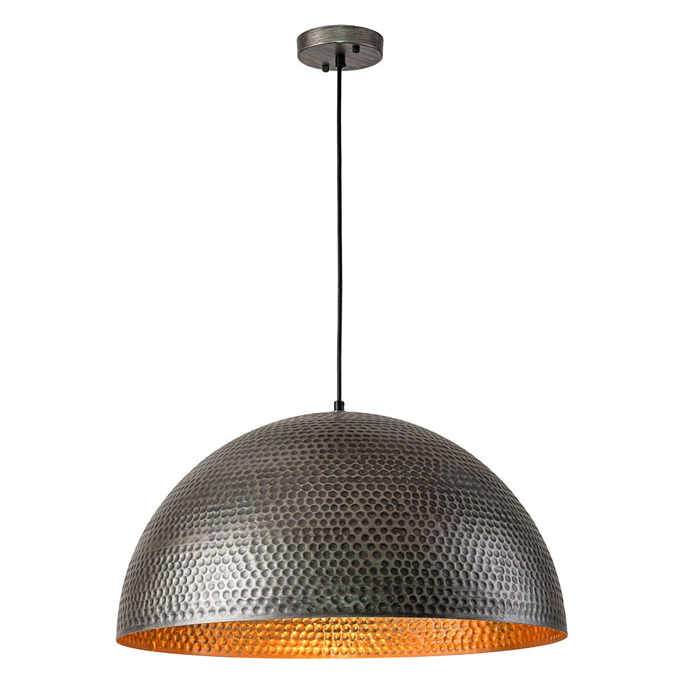 Lustel Vintage Luxe Metal Dome Pendant Light - Lamp Copper