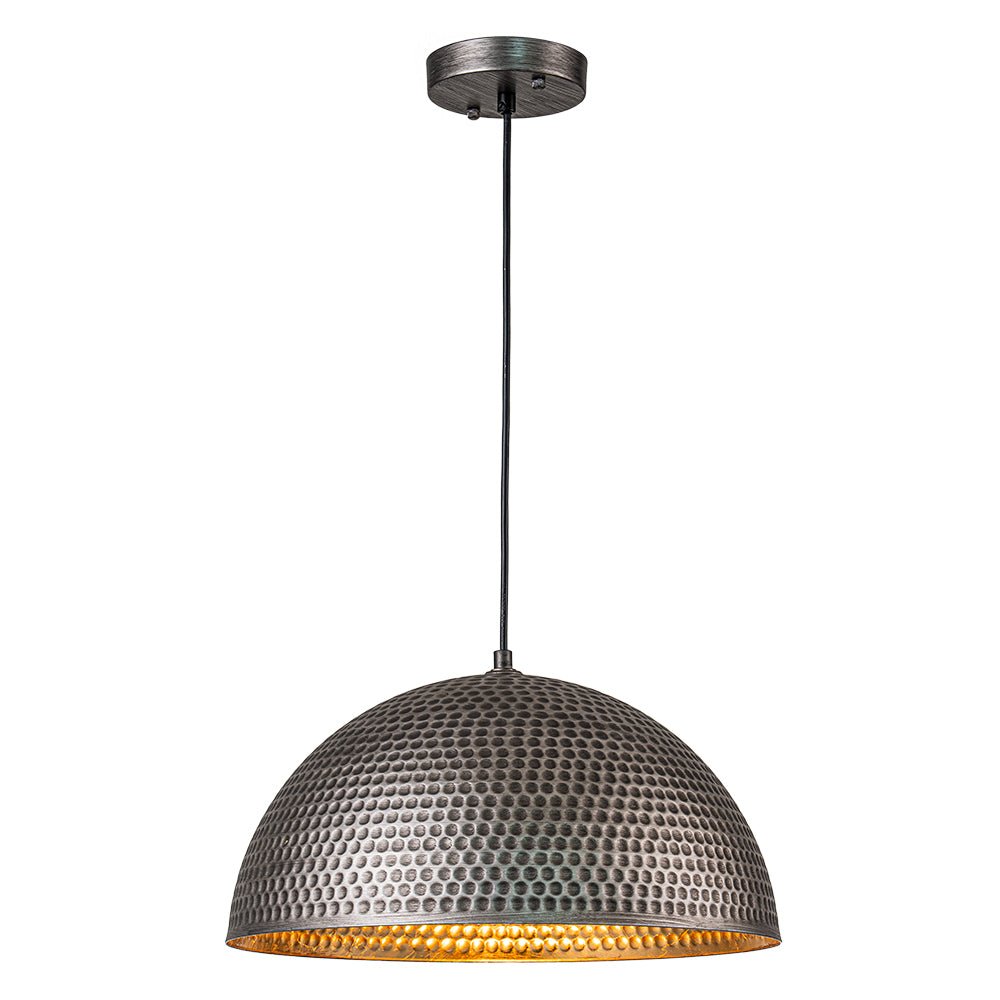 Lustel Vintage Luxe Metal Dome Pendant Light - Lamp Copper