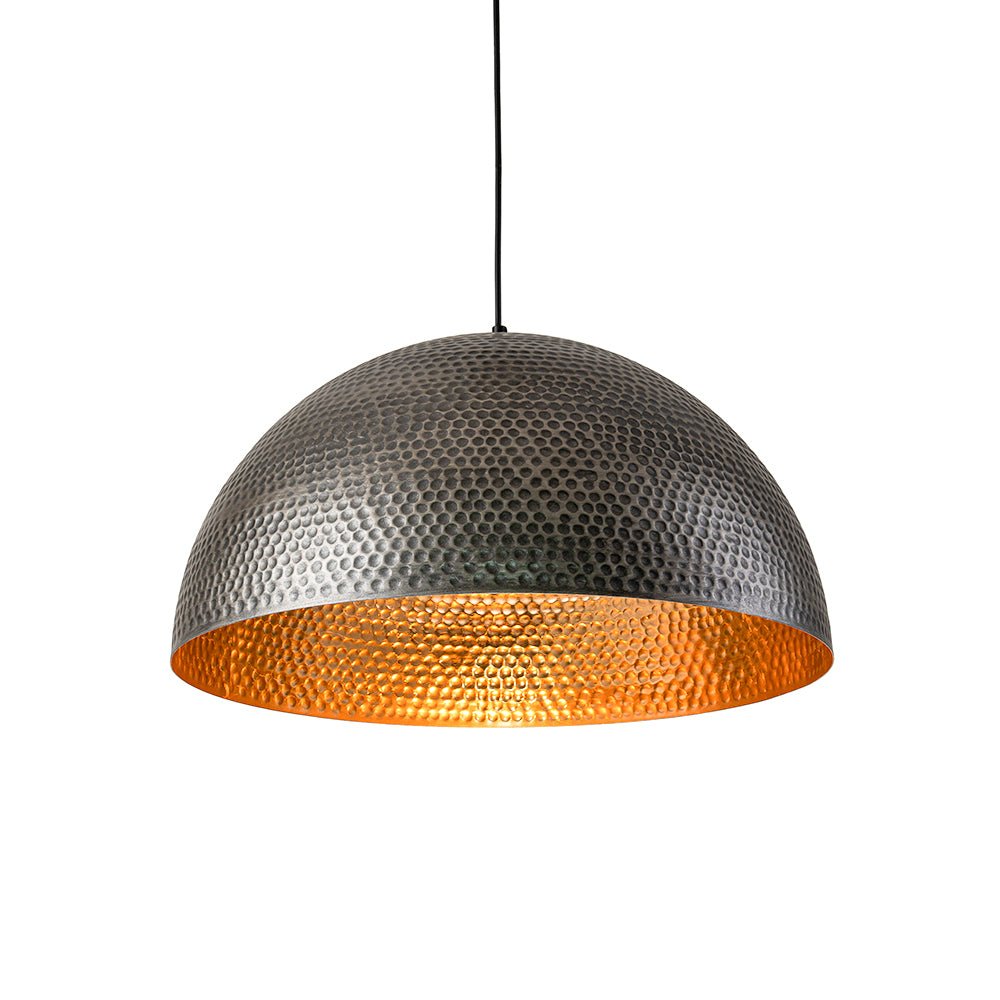 Lustel Vintage Luxe Metal Dome Pendant Light - Lamp Copper