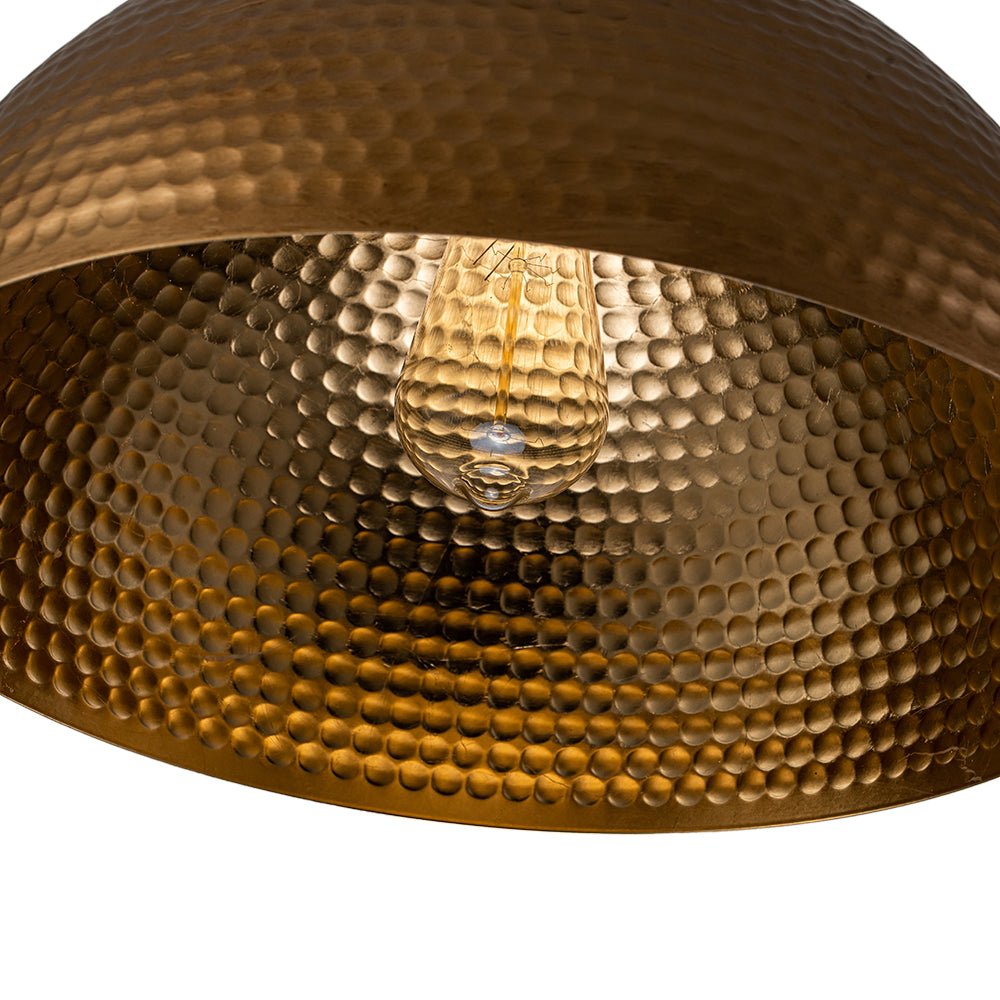 Lustel Vintage Luxe Metal Dome Pendant Light - Lamp Copper