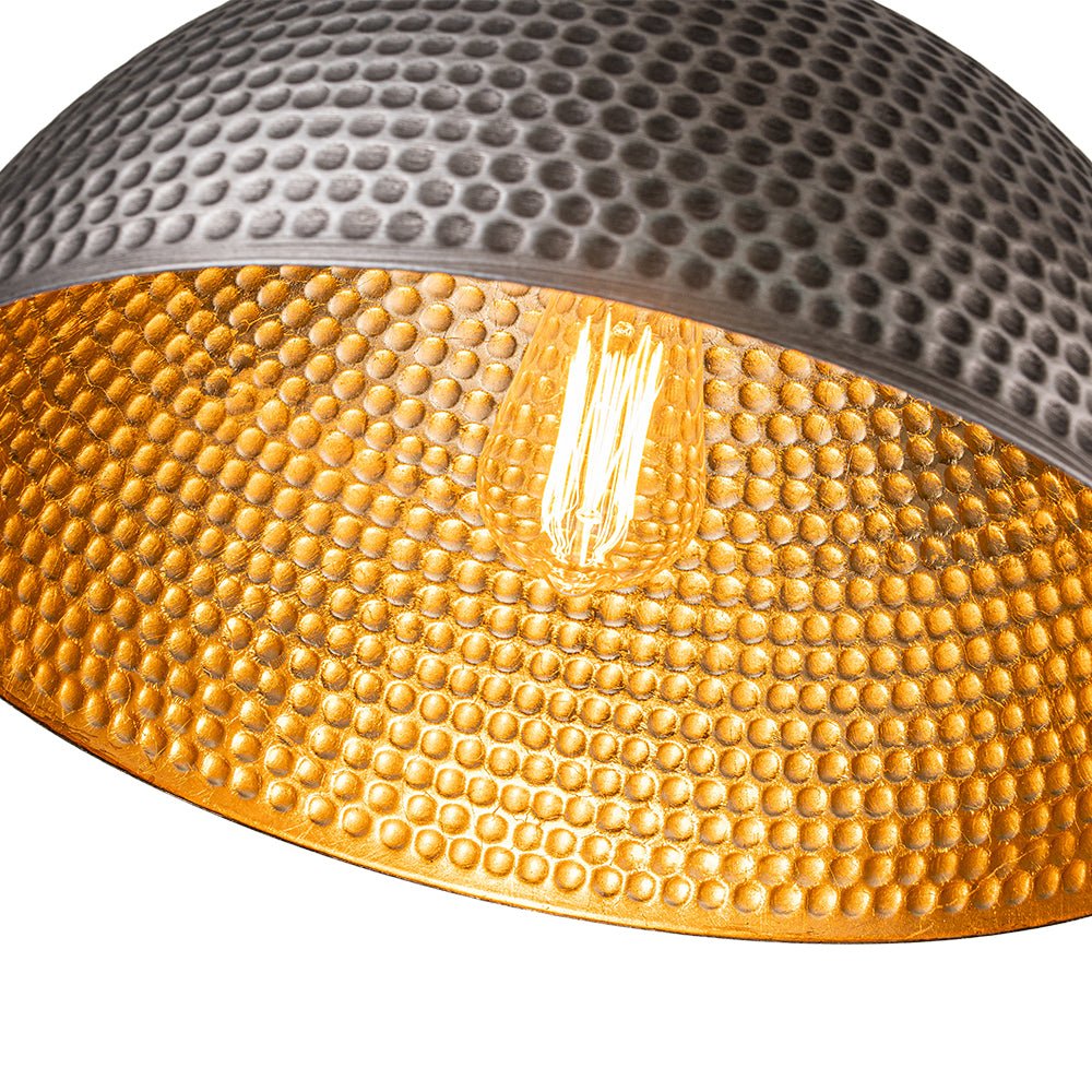 Lustel Vintage Luxe Metal Dome Pendant Light - Lamp Copper