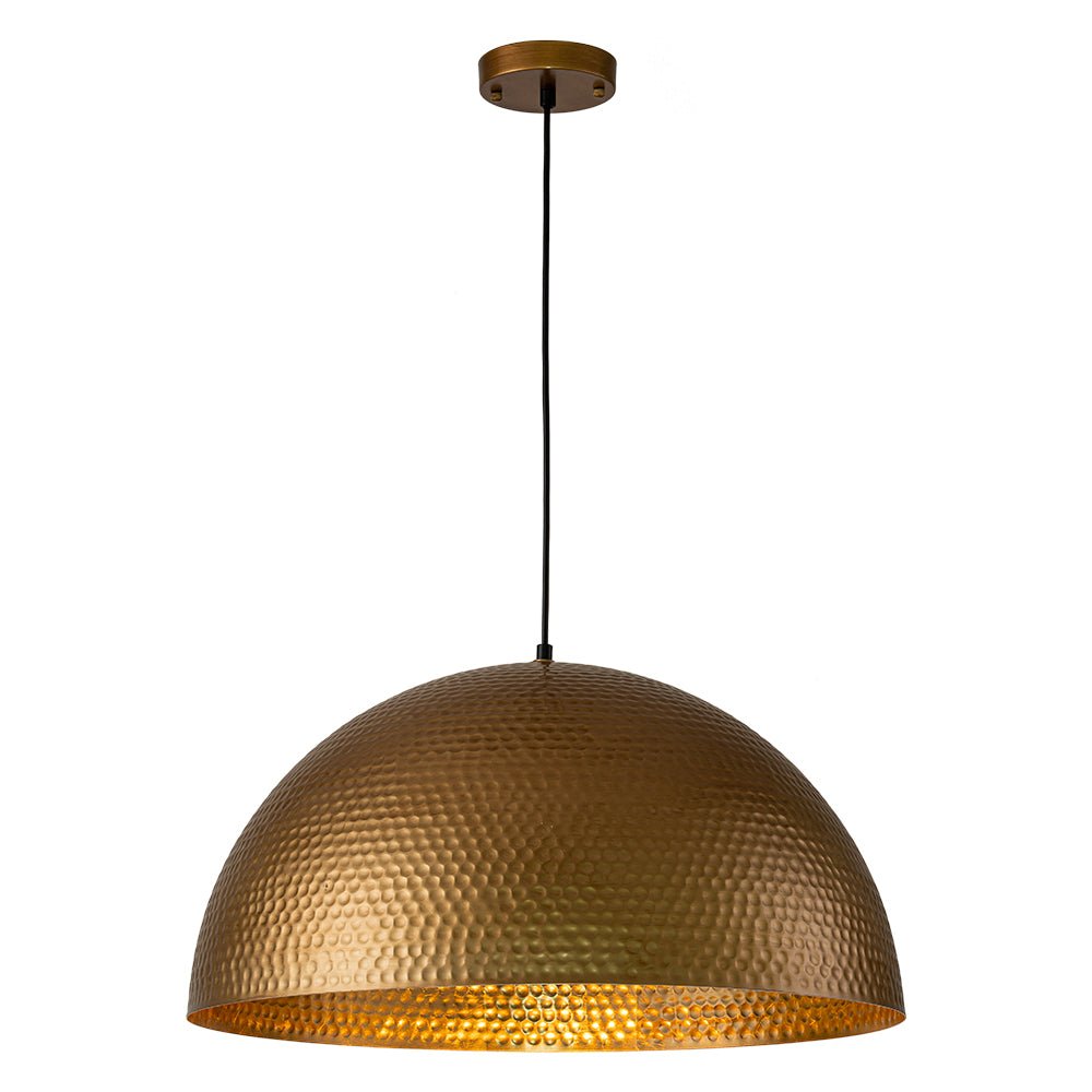 Lustel Vintage Luxe Metal Dome Pendant Light - Lamp Copper