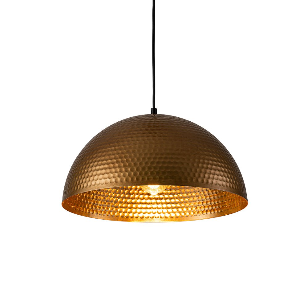 Lustel Vintage Luxe Metal Dome Pendant Light - Lamp Copper