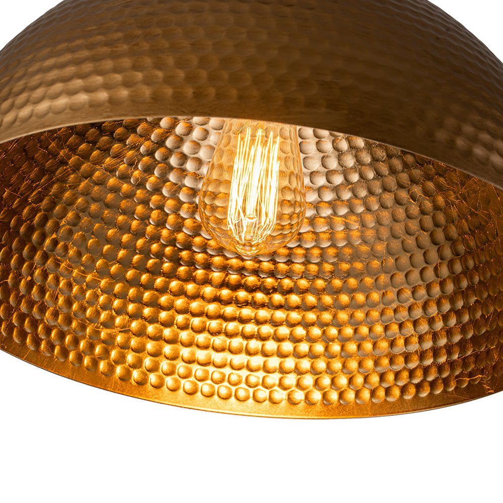 Lustel Vintage Luxe Metal Dome Pendant Light - Lamp Copper