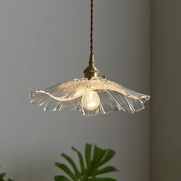 Calia Flower Glass Ceiling/Pendant Light - Lamp Copper