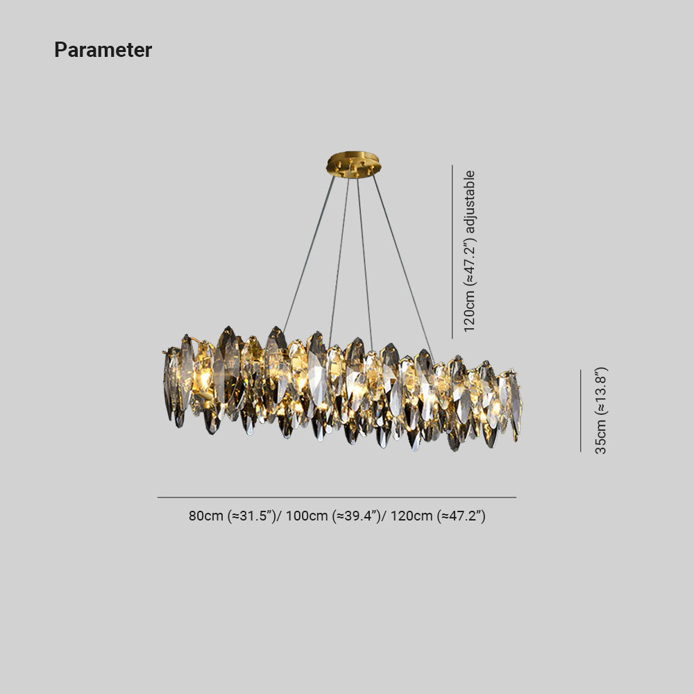 Kristy Modern Annular Metal Crystal Pendant Light,Gold - Lamp Copper