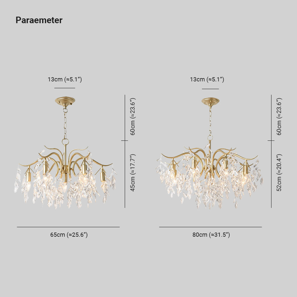 Kristy Luxury Wisteria Flower Crystal Chandelier - Lamp Copper