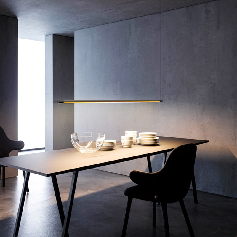 Zynar Minimalist Linear Pendant Light, Black - Lamp Copper