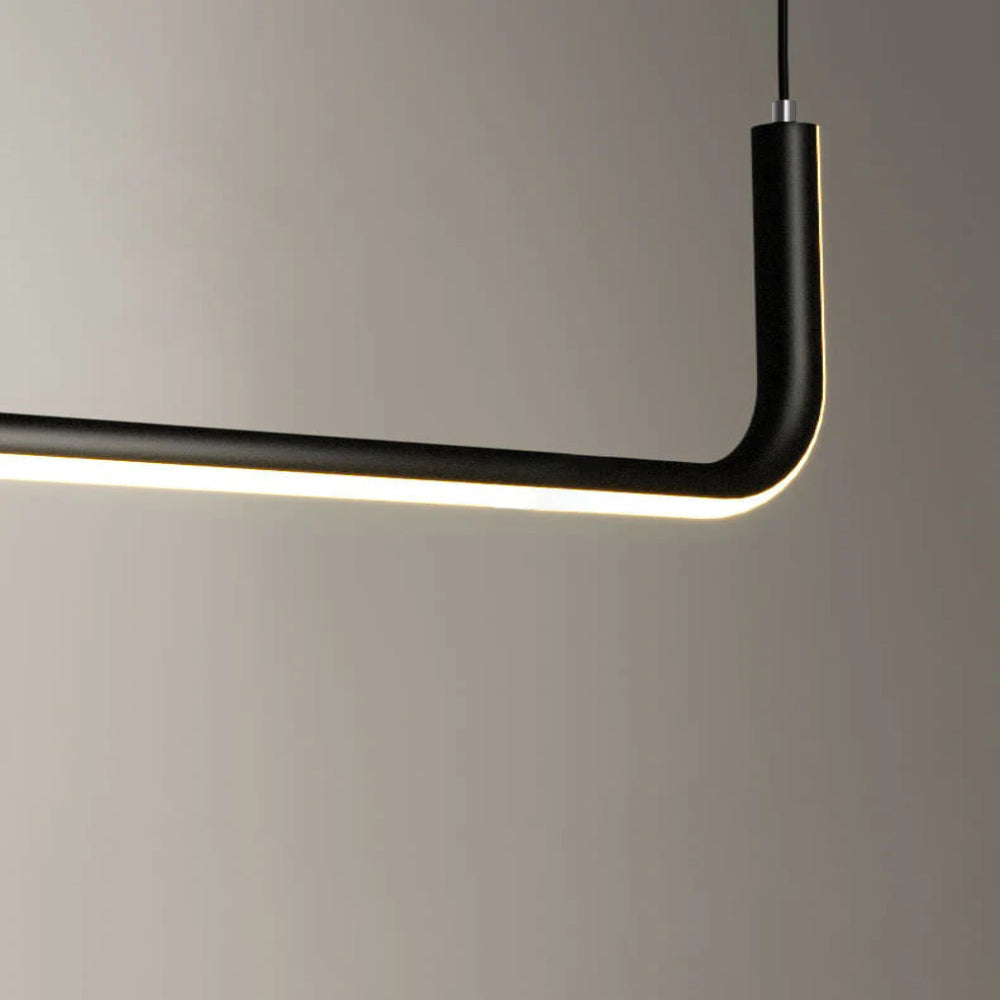 Clen Modern Linear Pendant Light Double Frame, Black/Gold - Lamp Copper
