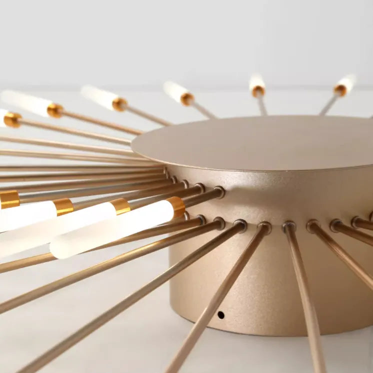 Wesley Flush-Mount Ceiling Light Fireworks, Black/Gold - Lamp Copper
