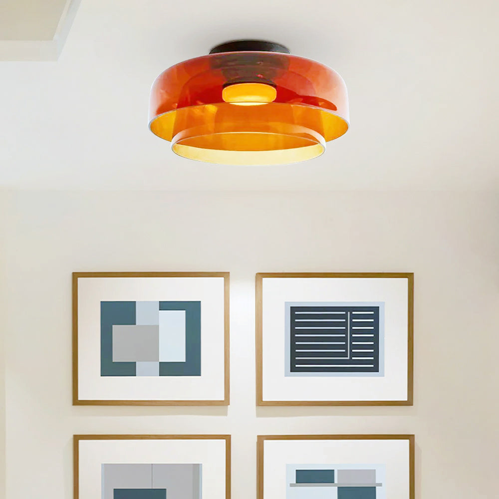 Aria Modern Simple Creative Glass Flush Mount Ceiling Light - Lamp Copper