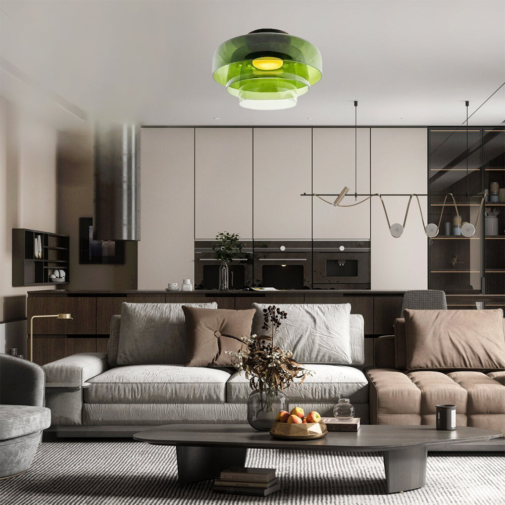 Aria Modern Simple Creative Glass Flush Mount Ceiling Light - Lamp Copper