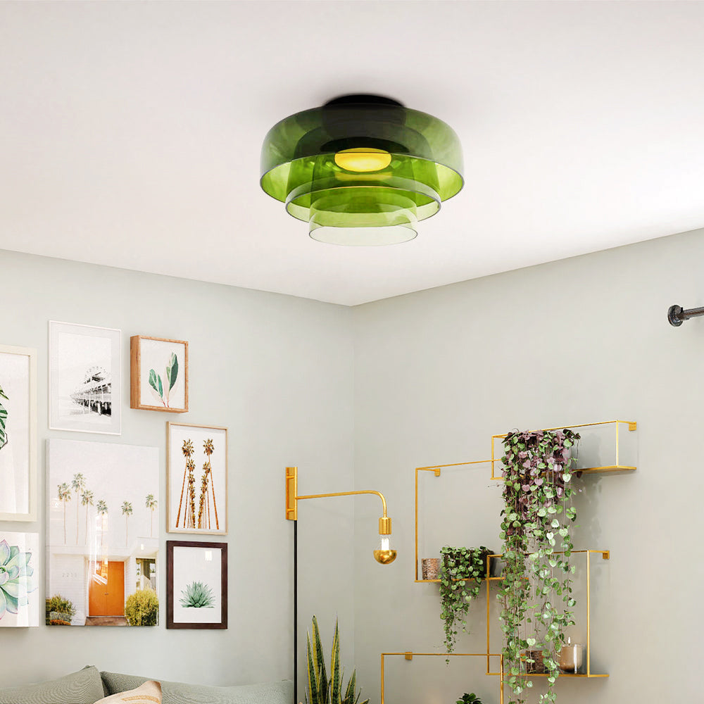 Aria Modern Simple Creative Glass Flush Mount Ceiling Light - Lamp Copper