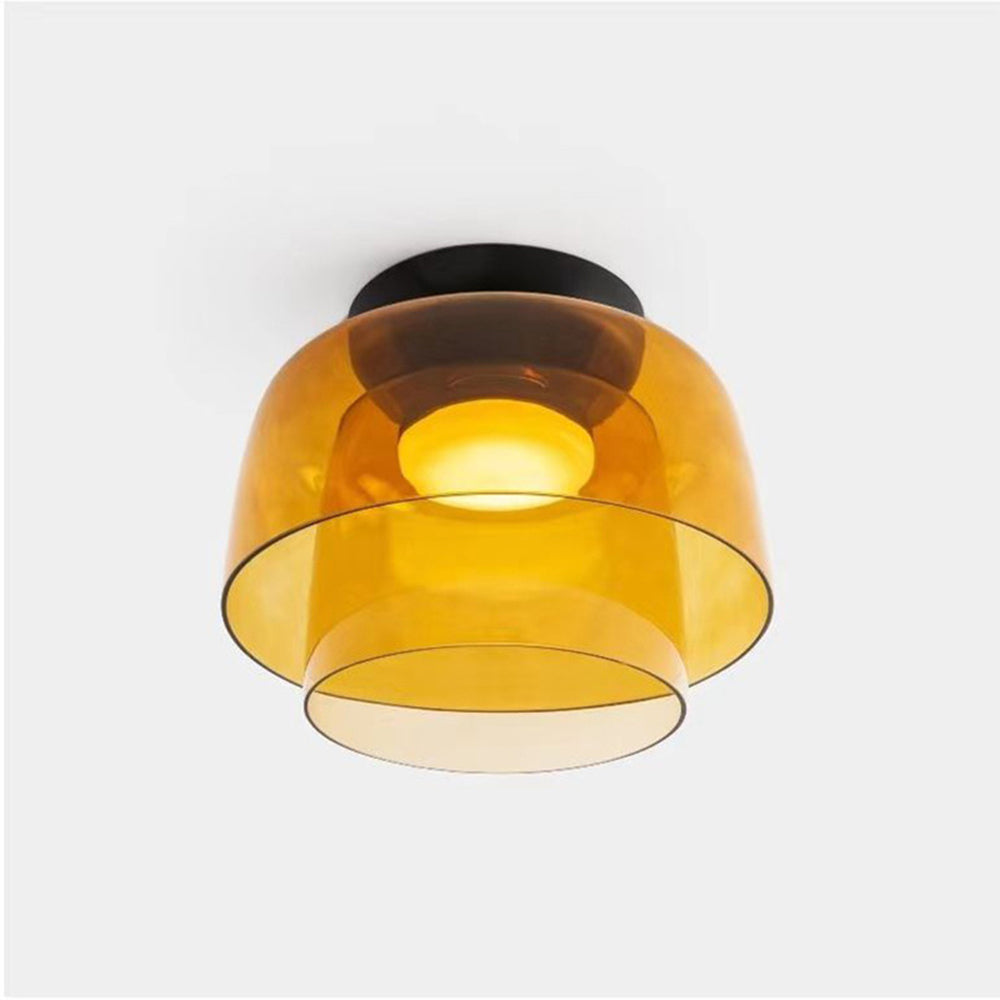 Aria Modern Simple Creative Glass Flush Mount Ceiling Light - Lamp Copper