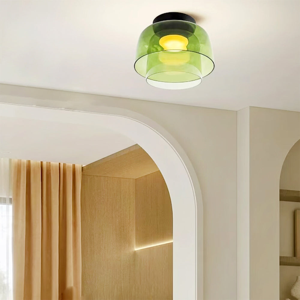 Aria Modern Simple Creative Glass Flush Mount Ceiling Light - Lamp Copper
