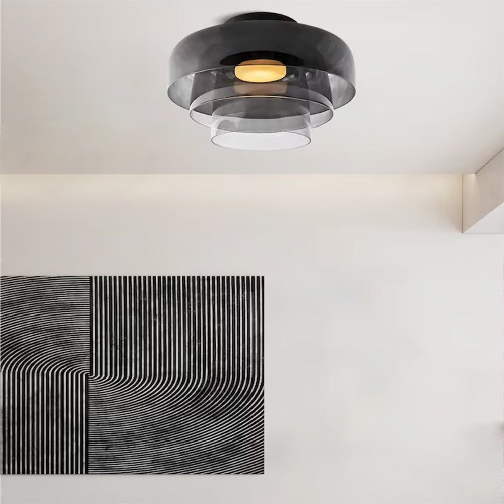 Aria Modern Simple Creative Glass Flush Mount Ceiling Light - Lamp Copper