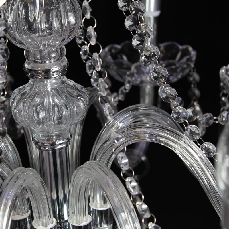 Silva Luxury Candlestick Clear Crystal Chandelier - Lamp Copper