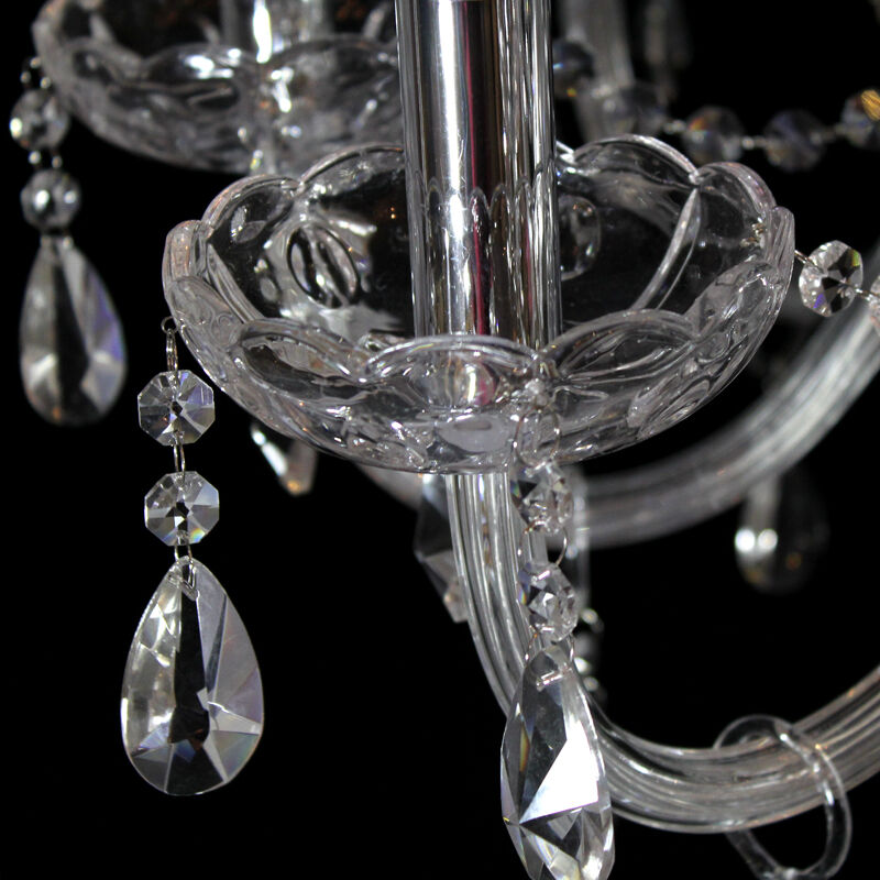 Silva Luxury Candlestick Clear Crystal Chandelier - Lamp Copper