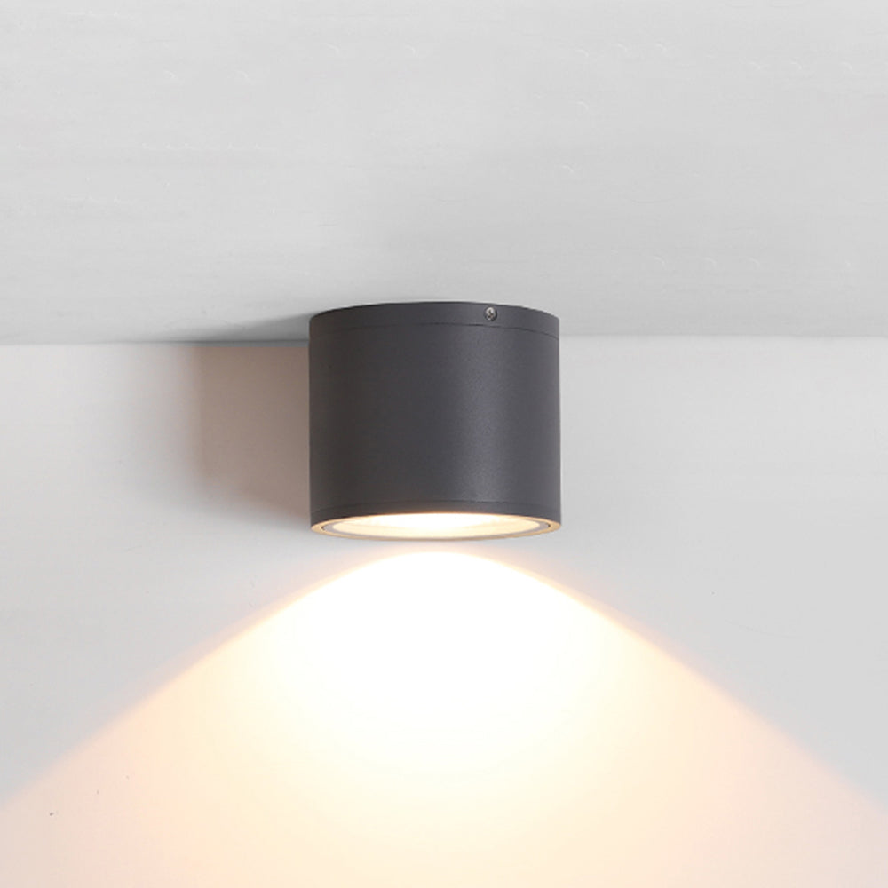 Ray Modern Black Cylindrical Flush Mount Ceiling Light Spotlight - Lamp Copper
