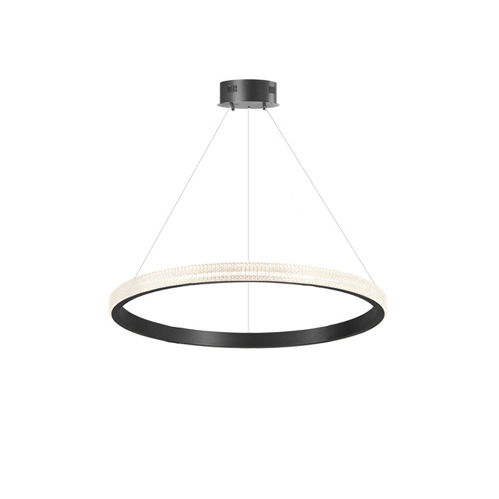 Kristy Modern Ring Metal/Arcylic LED Pendant Light, Black/Gold - Lamp Copper