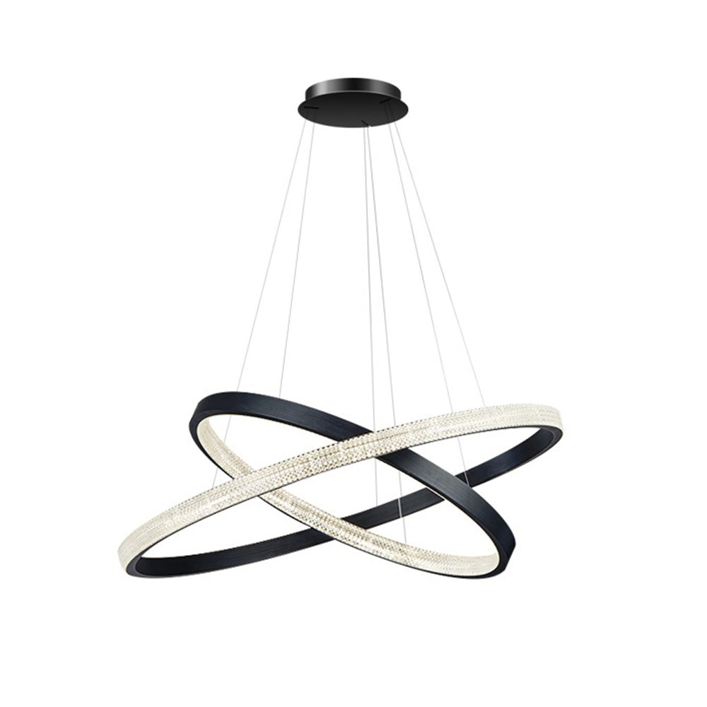 Kristy Modern Ring Metal/Arcylic LED Pendant Light, Black/Gold - Lamp Copper