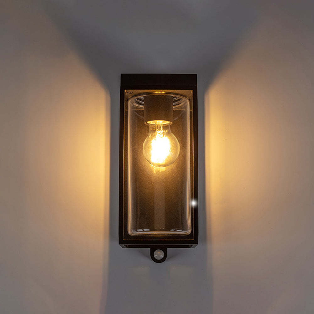 Ray Modern Rectangular Solar Waterproof Glass Outdoor Wall Lamp - Lamp Copper