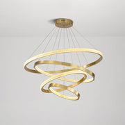 Kristy Modern Ring Metal/Arcylic LED Pendant Light, Black/Gold - Lamp Copper