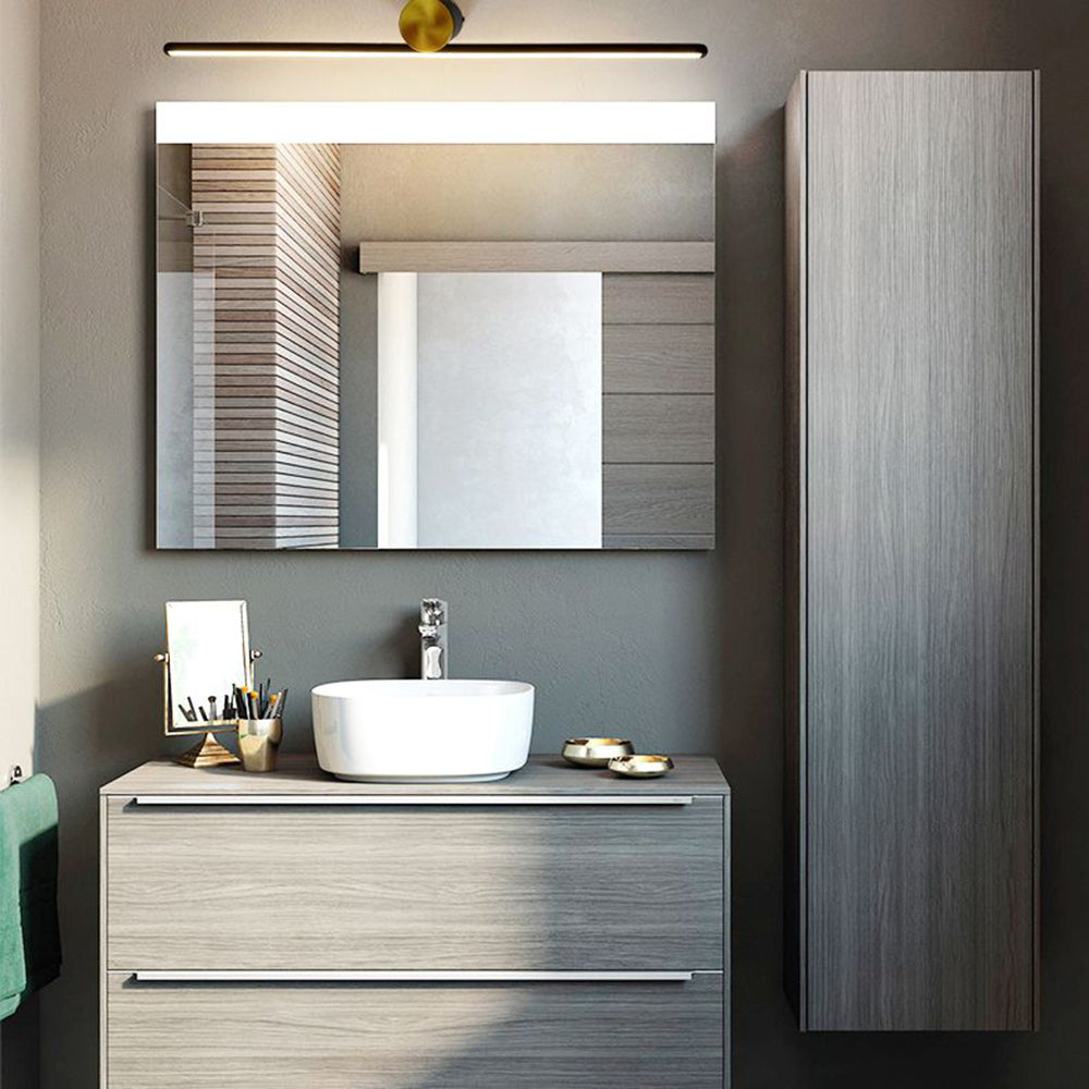 Arisha Modern Metal Linear Mirror Vanity Wall Lamp, Black/White - Lamp Copper