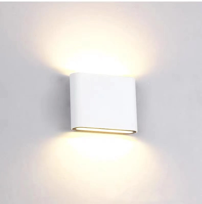 Bastro Modern Rectagulart Waterproof Outdoor Wall Lamp, Black/White - Lamp Copper